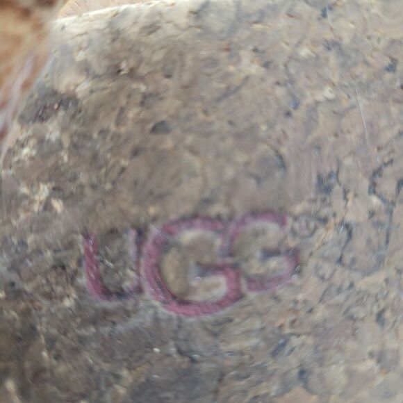 UGG Womens Sandals Auden II Black Leather Thong Size 8.5 Adjustable Ankle Strap - Picture 11 of 11